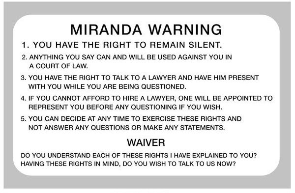 Image result for miranda rights